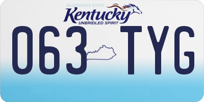 KY license plate 063TYG