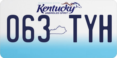 KY license plate 063TYH