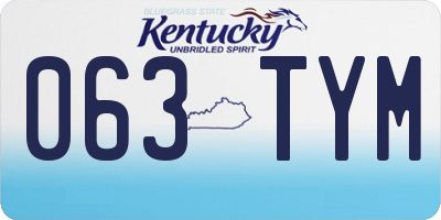 KY license plate 063TYM
