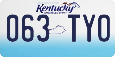 KY license plate 063TYO