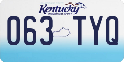 KY license plate 063TYQ