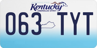 KY license plate 063TYT
