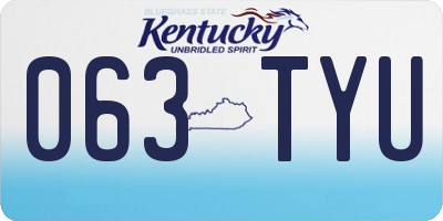 KY license plate 063TYU