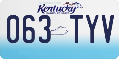 KY license plate 063TYV