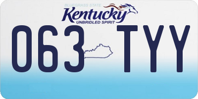 KY license plate 063TYY