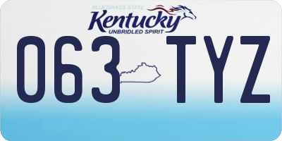 KY license plate 063TYZ