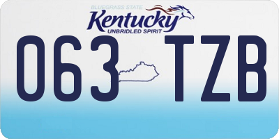 KY license plate 063TZB