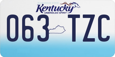 KY license plate 063TZC