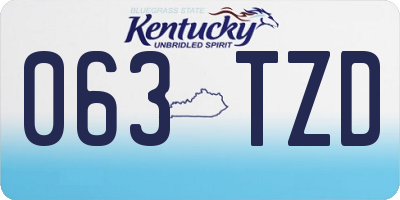 KY license plate 063TZD
