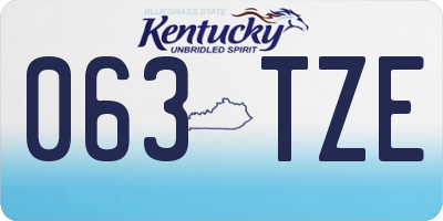 KY license plate 063TZE