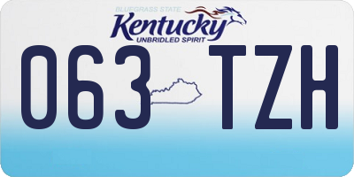KY license plate 063TZH