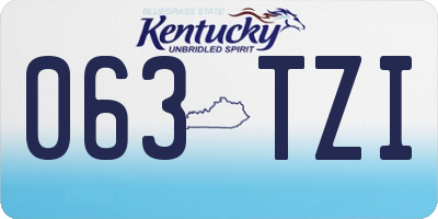 KY license plate 063TZI