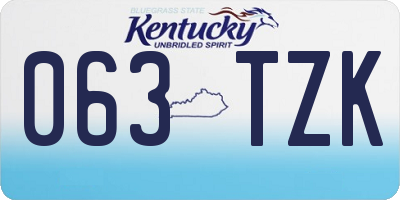 KY license plate 063TZK
