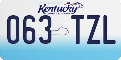 KY license plate 063TZL