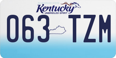 KY license plate 063TZM