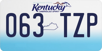 KY license plate 063TZP