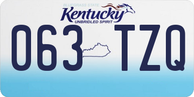 KY license plate 063TZQ