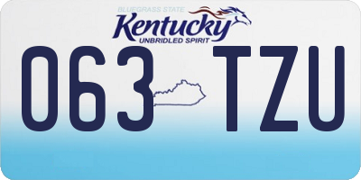 KY license plate 063TZU