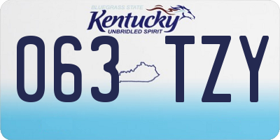 KY license plate 063TZY