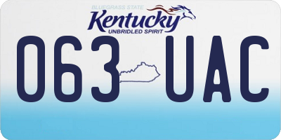 KY license plate 063UAC