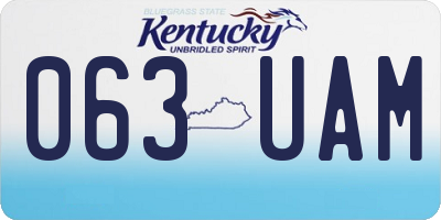 KY license plate 063UAM
