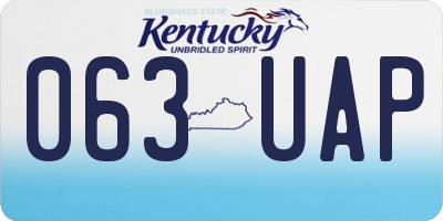 KY license plate 063UAP