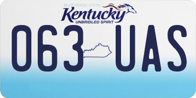 KY license plate 063UAS