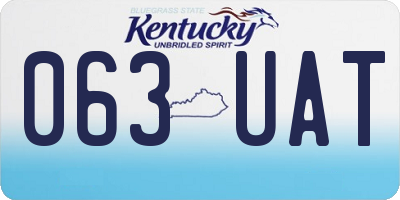 KY license plate 063UAT