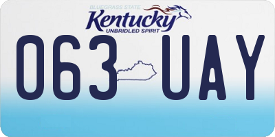 KY license plate 063UAY