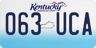 KY license plate 063UCA