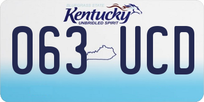 KY license plate 063UCD