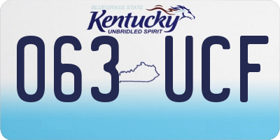 KY license plate 063UCF