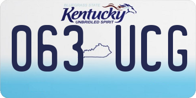 KY license plate 063UCG