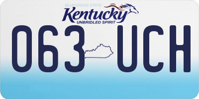 KY license plate 063UCH