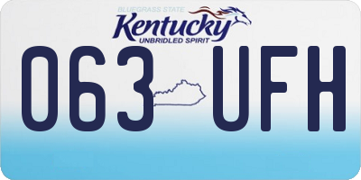 KY license plate 063UFH