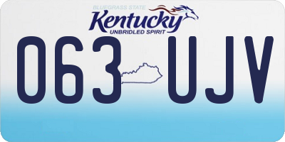 KY license plate 063UJV