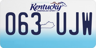 KY license plate 063UJW