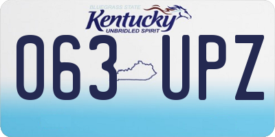 KY license plate 063UPZ