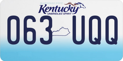 KY license plate 063UQQ