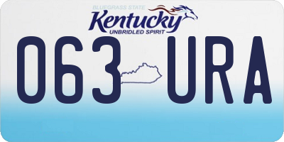 KY license plate 063URA