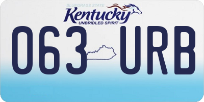 KY license plate 063URB