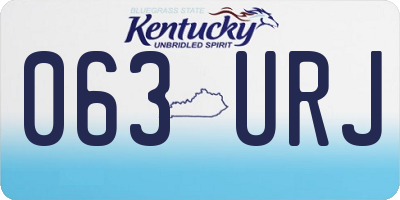 KY license plate 063URJ