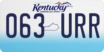 KY license plate 063URR