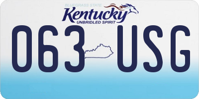 KY license plate 063USG