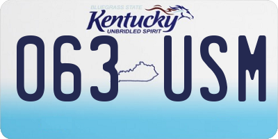 KY license plate 063USM