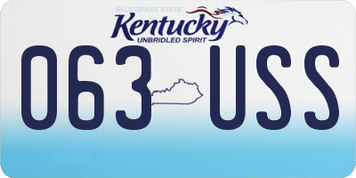 KY license plate 063USS