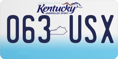 KY license plate 063USX