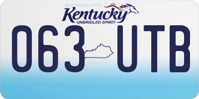 KY license plate 063UTB