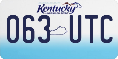 KY license plate 063UTC
