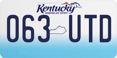 KY license plate 063UTD